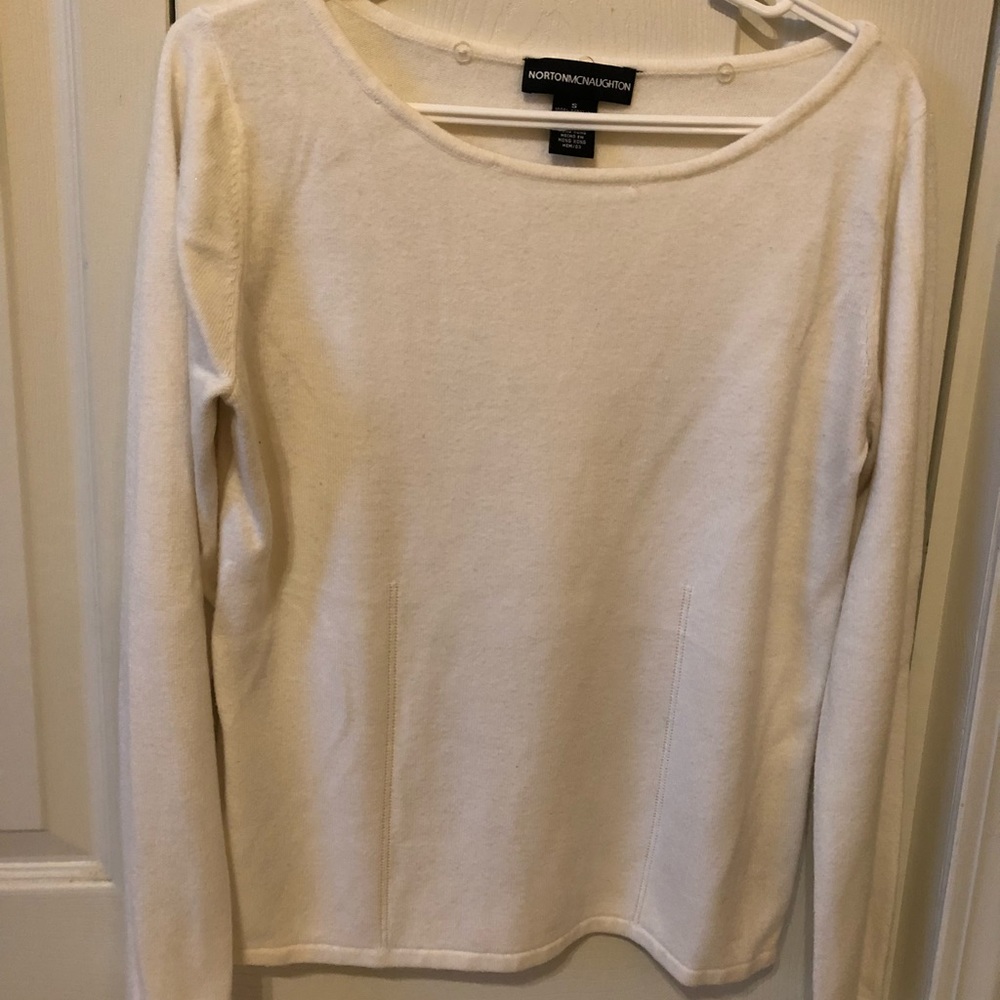 cream colored cozy sweater